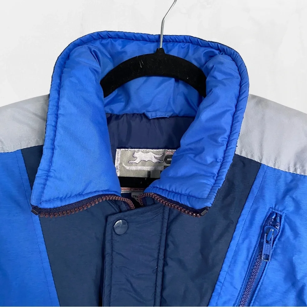 Vintage 80s Ski Lion Blue Jacket - Medium